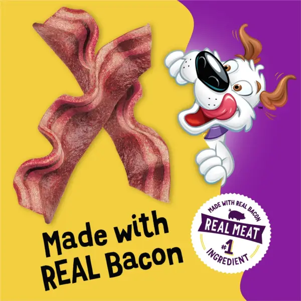 Strips Dog Treats Original with Bacon Flavor Dog Chews Snacks, 40 oz Pouch - Image 3