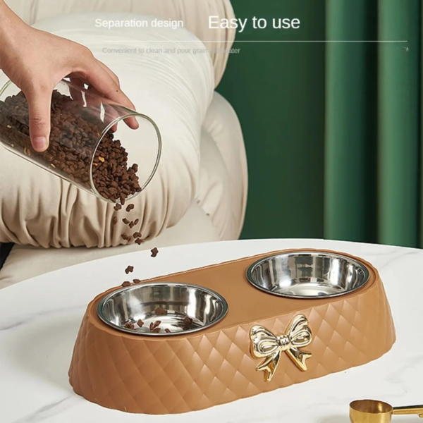 Pet Supplies Bow-tie Bowknot Cats Food Bowl PP Base Dog Bowl - Image 3
