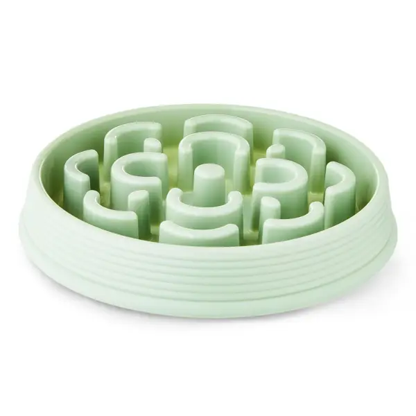 Slow Chow Dog Bowl, Green Medallion