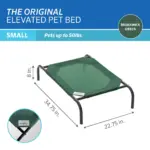 Elevated Pet Bed; Small; Brunswick Green; 6 Pack - Image 2