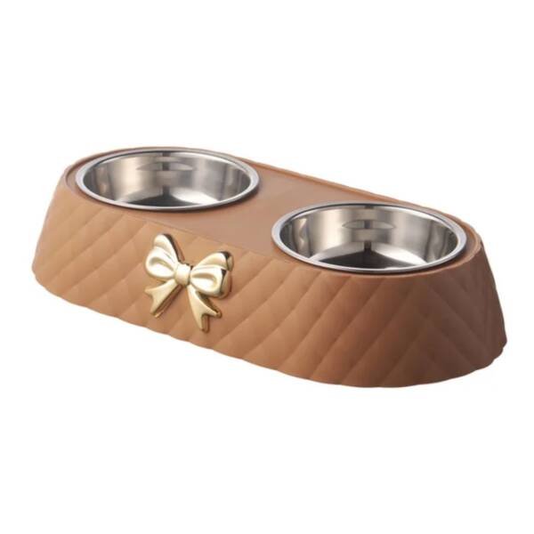 Pet Supplies Bow-tie Bowknot Cats Food Bowl PP Base Dog Bowl